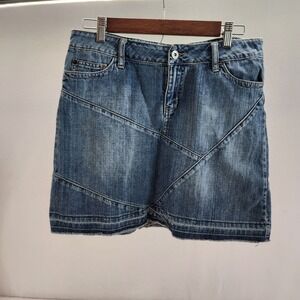 Noir Denim Skirt Blue Patchwork Mini Y2K Style Womens Size 6‎